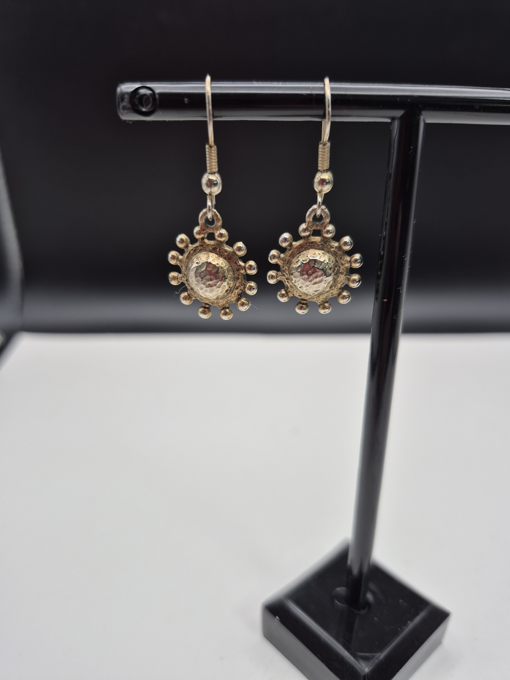 Gold Sunburst Drop Earrings - Unbranded
